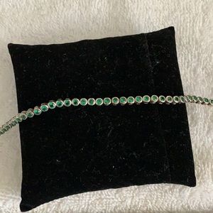 Sterling silver bracelet with green stone